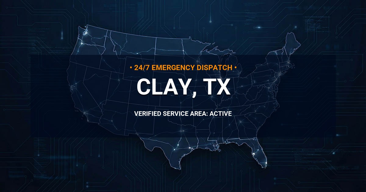 Emergency Plumbing Dispatch Map for Plumbing Services: Clay, TX