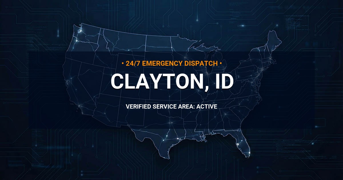 Emergency Plumbing Dispatch Map for Plumbing Services: Clayton, ID