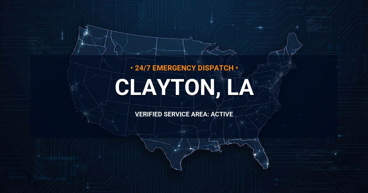 Emergency Plumbing Dispatch Map for Plumbing Services: Clayton, LA