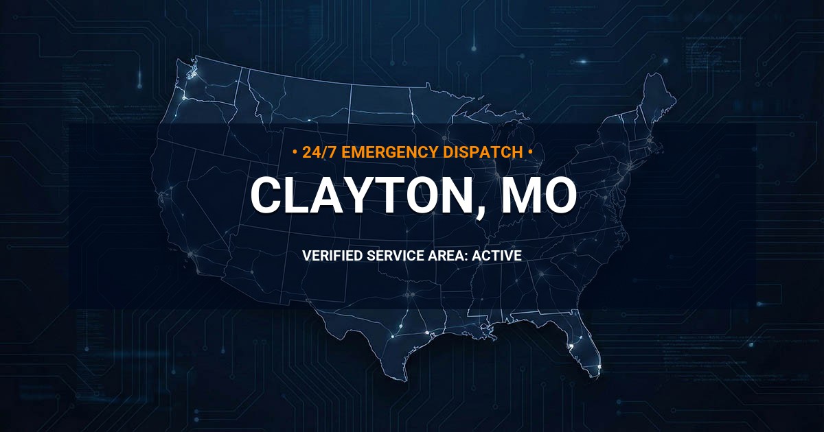 Emergency Plumbing Dispatch Map for Plumbing Services: Clayton, MO