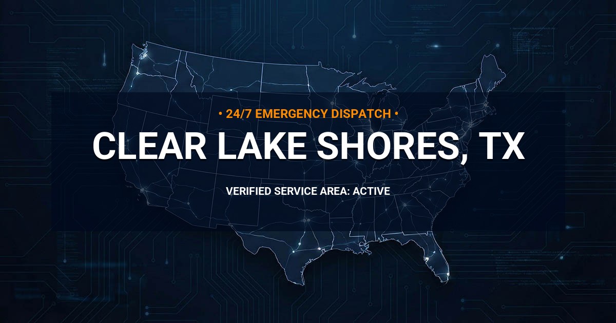 Emergency Plumbing Dispatch Map for Plumbing Services: Clear Lake Shores, TX