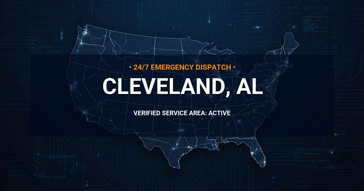 Emergency Plumbing Dispatch Map for Plumbing Services: Cleveland, AL