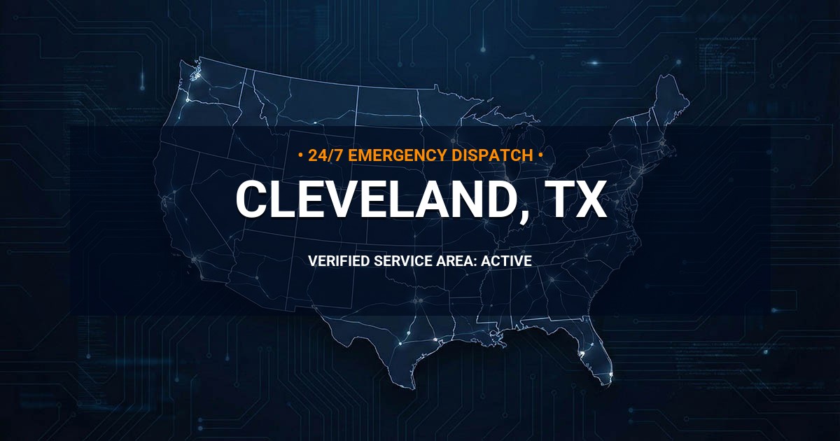 Emergency Plumbing Dispatch Map for Plumbing Services: Cleveland, TX