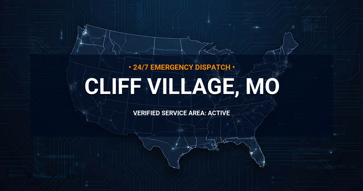 Emergency Plumbing Dispatch Map for Plumbing Services: Cliff Village, MO