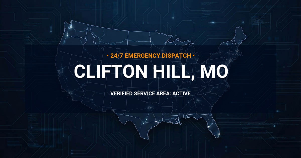 Emergency Plumbing Dispatch Map for Plumbing Services: Clifton Hill, MO