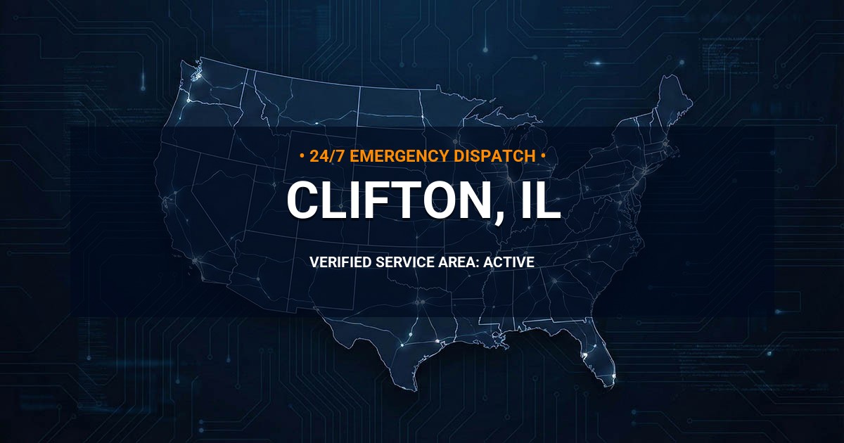 Emergency Plumbing Dispatch Map for Plumbing Services: Clifton, IL