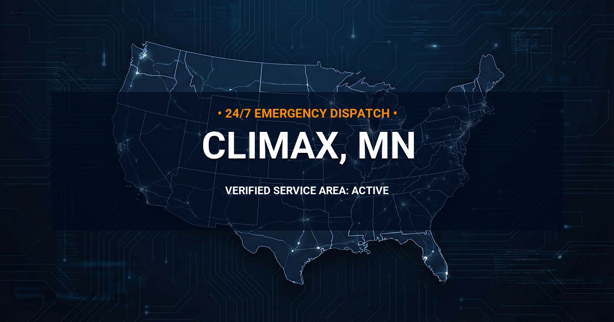 Emergency Plumbing Dispatch Map for Plumbing Services: Climax, MN