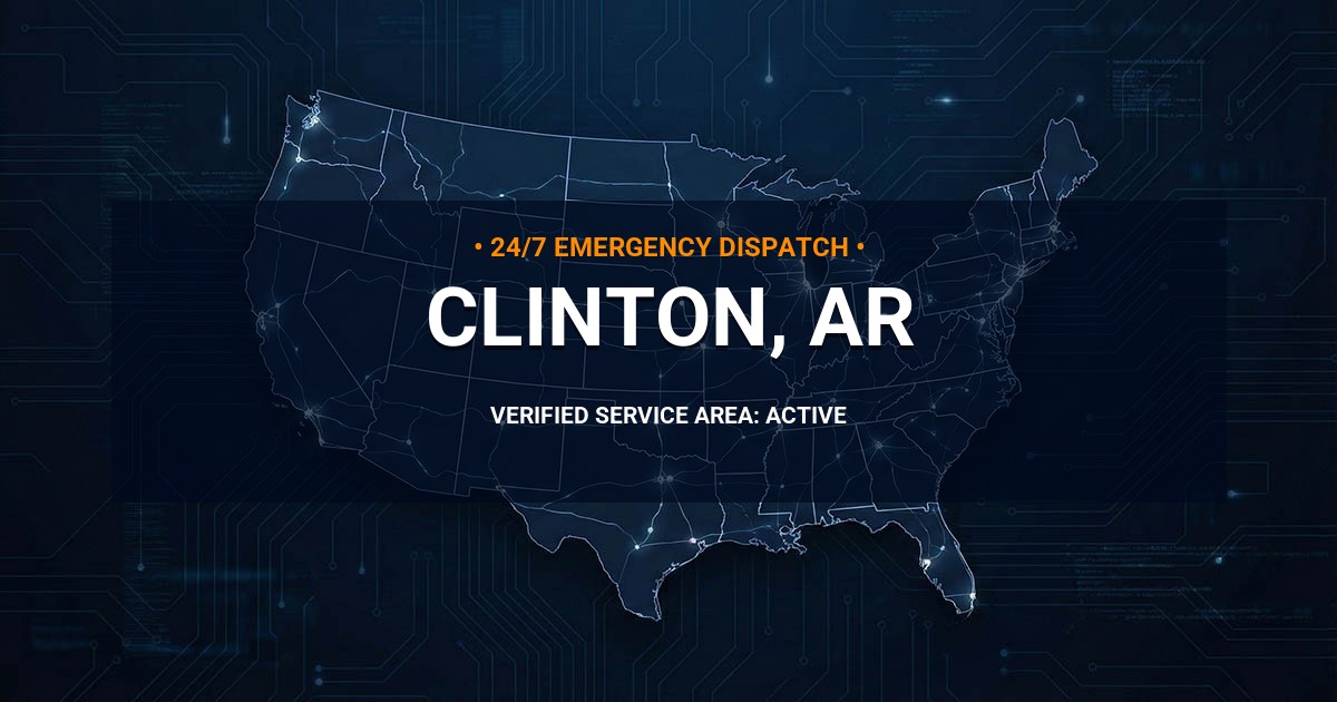 Emergency Plumbing Dispatch Map for Plumbing Services: Clinton, AR