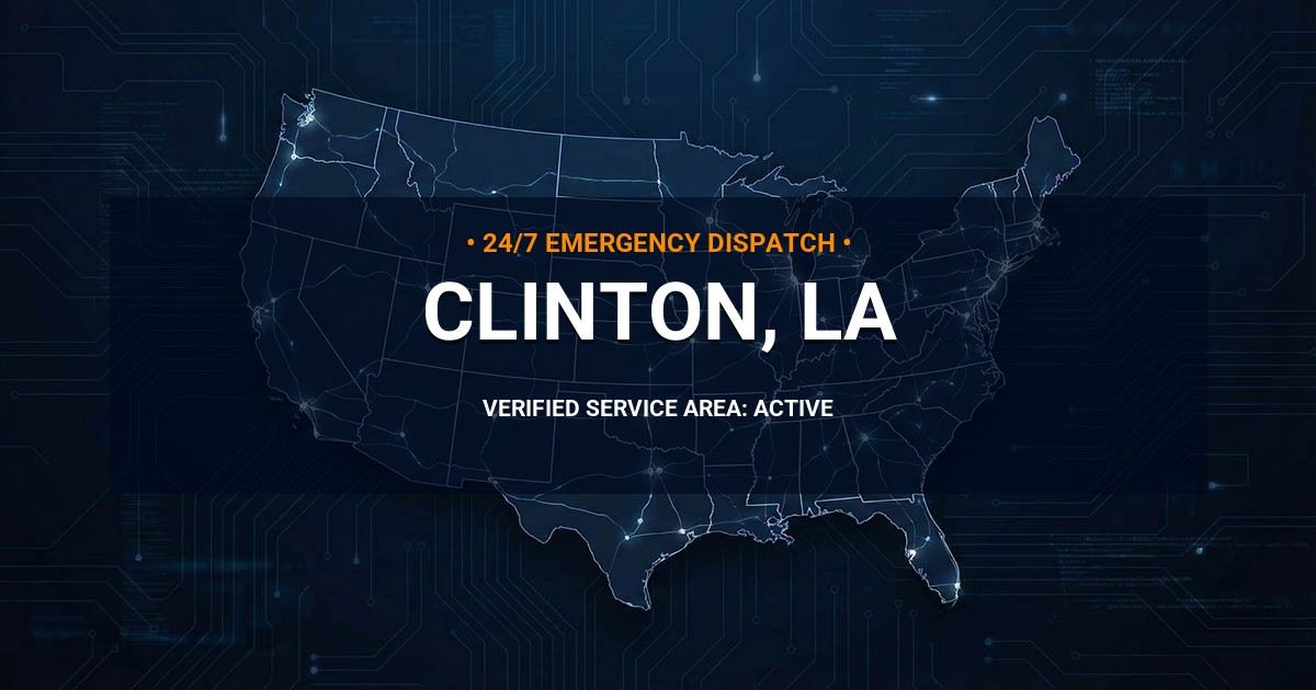 Emergency Plumbing Dispatch Map for Plumbing Services: Clinton, LA