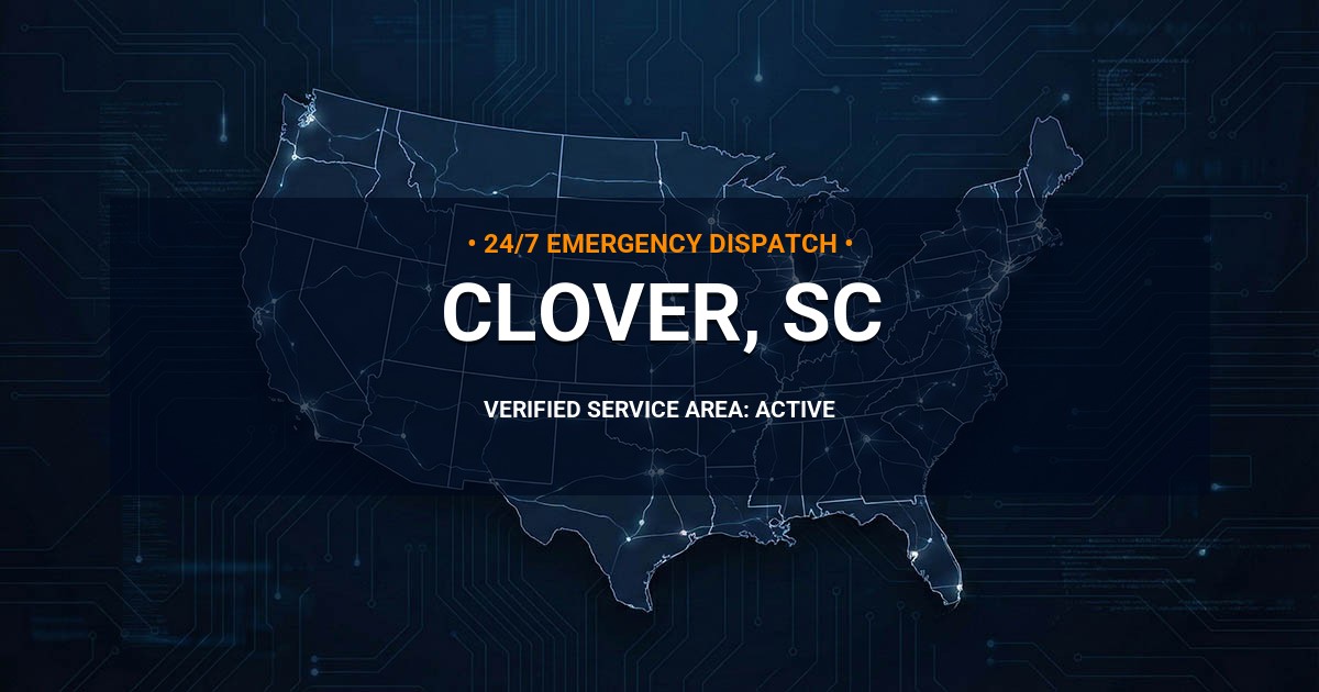 Emergency Plumbing Dispatch Map for Plumbing Services: Clover, SC
