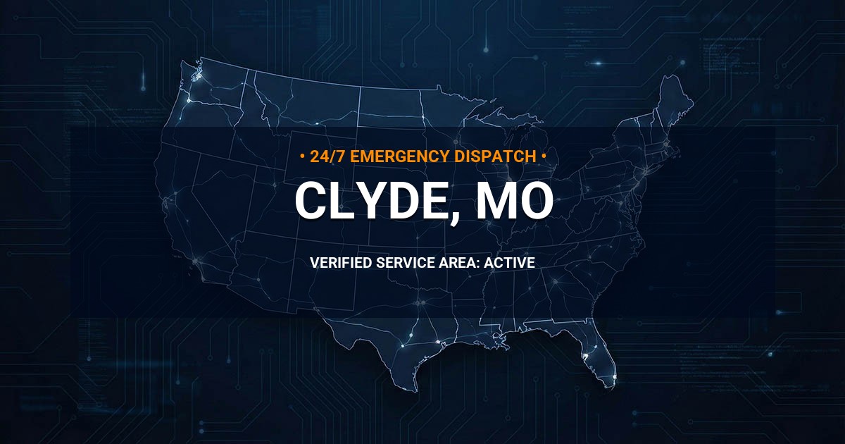 Emergency Plumbing Dispatch Map for Plumbing Services: Clyde, MO