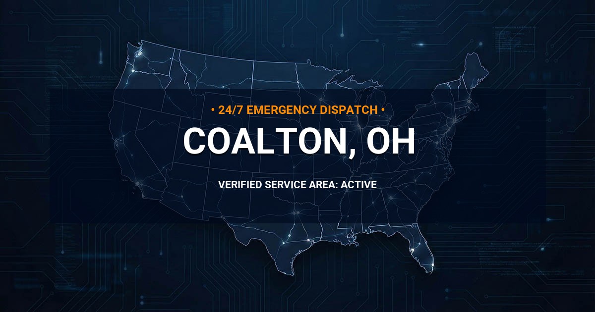 Emergency Plumbing Dispatch Map for Plumbing Services: Coalton, OH