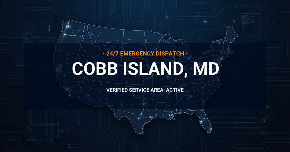 Emergency Plumbing Dispatch Map for Plumbing Services: Cobb Island, MD