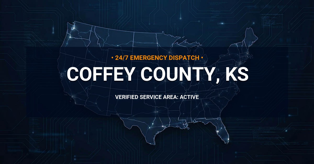 Emergency Plumbing Dispatch Map for Coffey County Plumbing Logistics