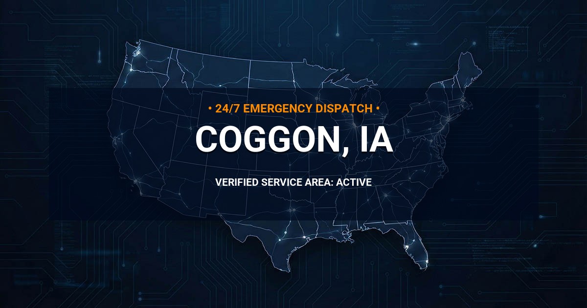 Emergency Plumbing Dispatch Map for Plumbing Services: Coggon, IA