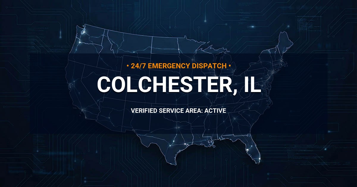 Emergency Plumbing Dispatch Map for Plumbing Services: Colchester, IL