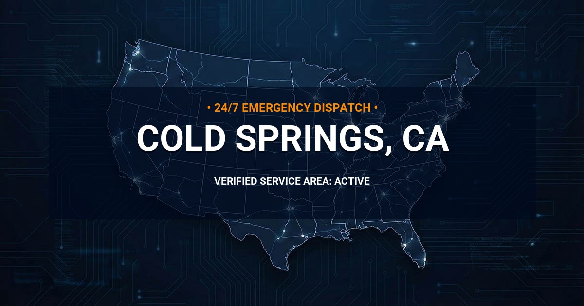 Emergency Plumbing Dispatch Map for Plumbing Services: Cold Springs, CA