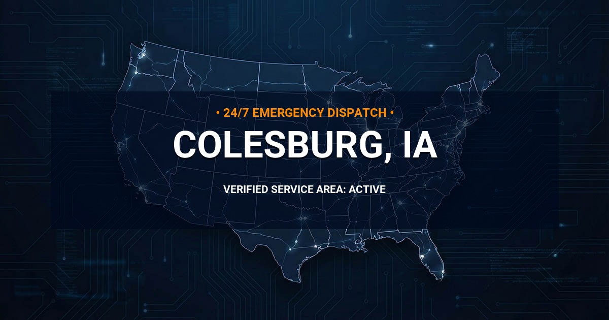 Emergency Plumbing Dispatch Map for Plumbing Services: Colesburg, IA