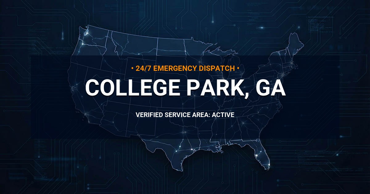 Emergency Plumbing Dispatch Map for Plumbing Services: College Park, GA