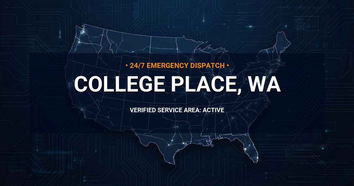 Emergency Plumbing Dispatch Map for Plumbing Services: College Place, WA