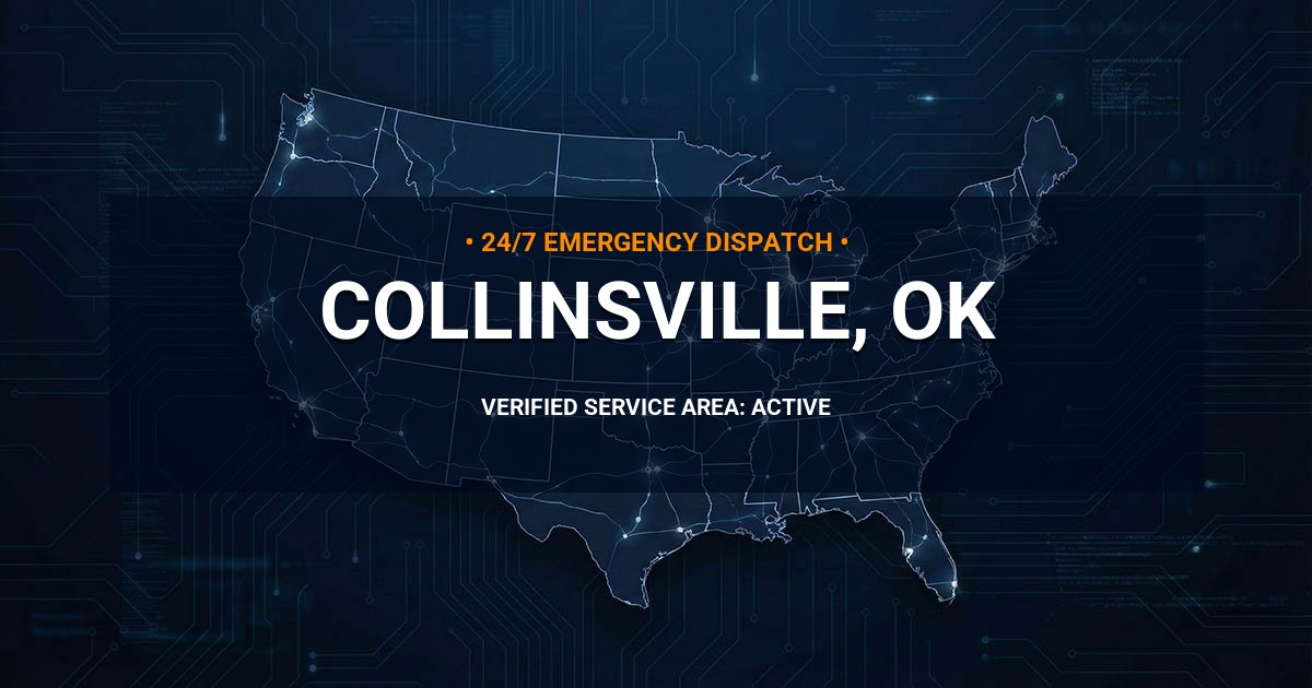 Emergency Plumbing Dispatch Map for Plumbing Services: Collinsville, OK