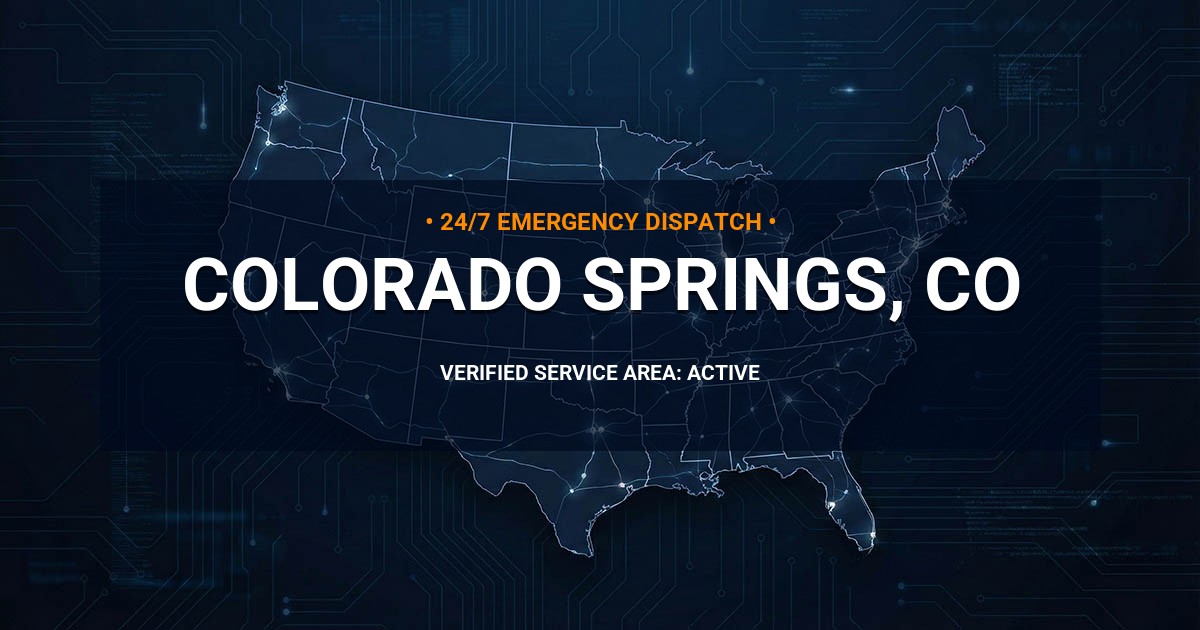 Emergency Plumbing Dispatch Map for Plumbing Services: Colorado Springs, CO