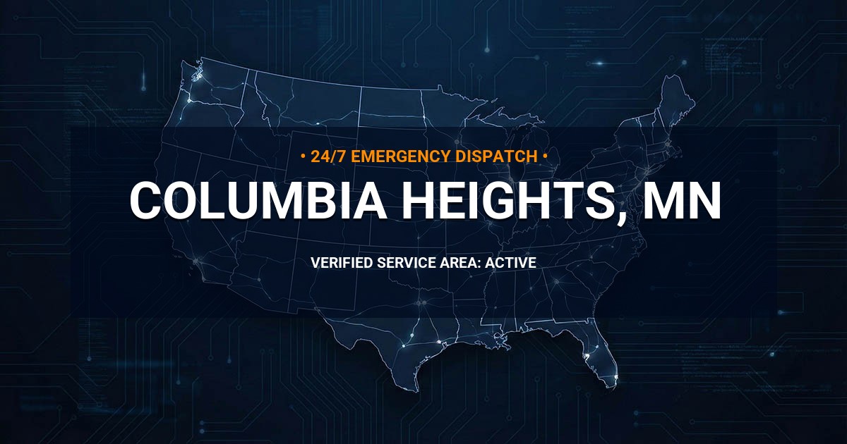 Emergency Plumbing Dispatch Map for Plumbing Services: Columbia Heights, MN