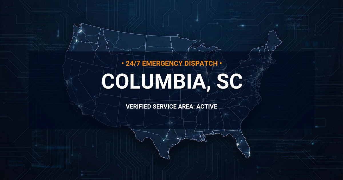 Emergency Plumbing Dispatch Map for Plumbing Services: Columbia, SC
