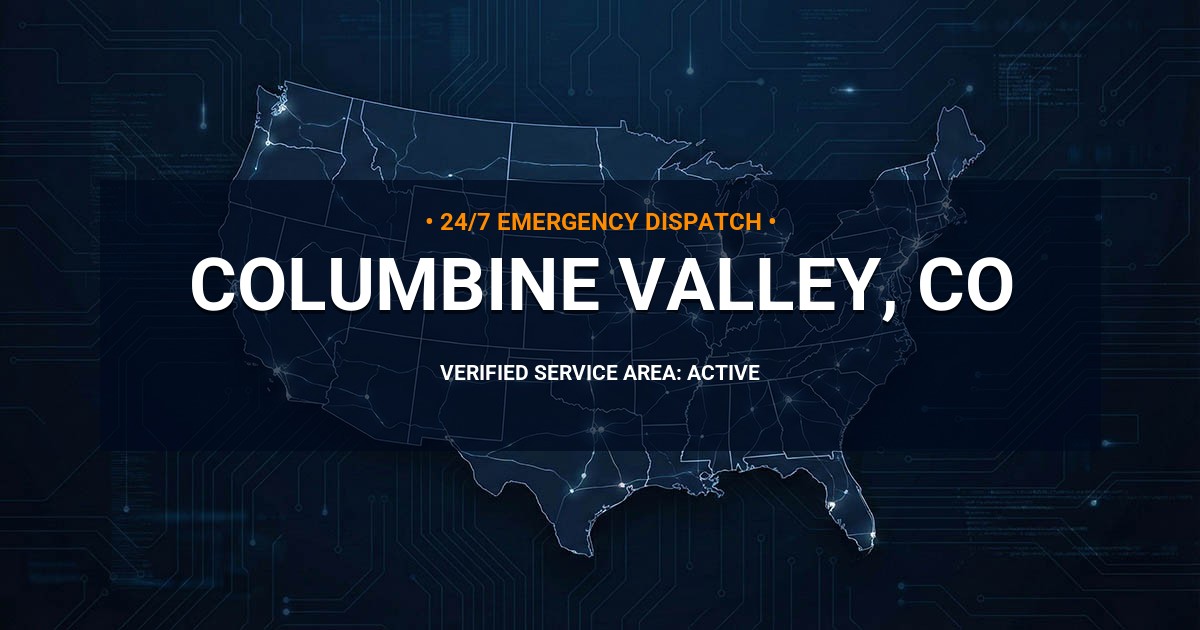 Emergency Plumbing Dispatch Map for Plumbing Services: Columbine Valley, CO