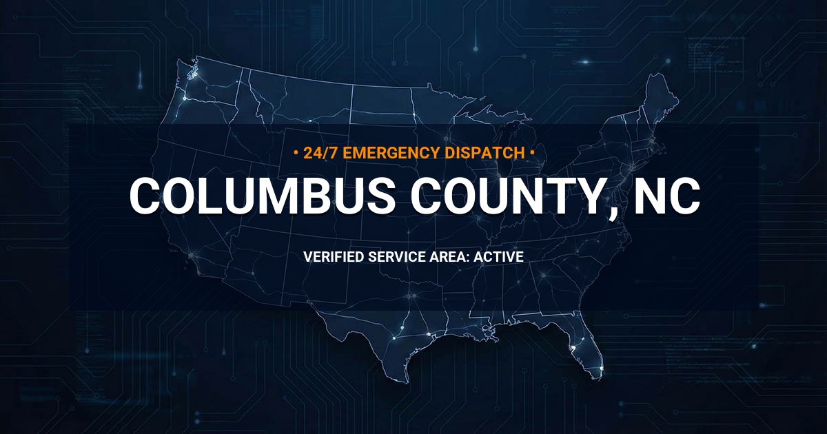 Emergency Plumbing Dispatch Map for Columbus County Plumbing Logistics