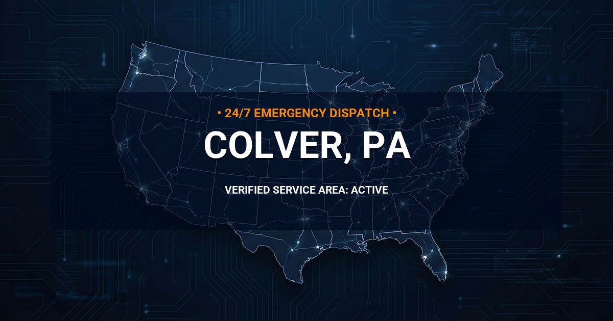Emergency Plumbing Dispatch Map for Plumbing Services: Colver, PA