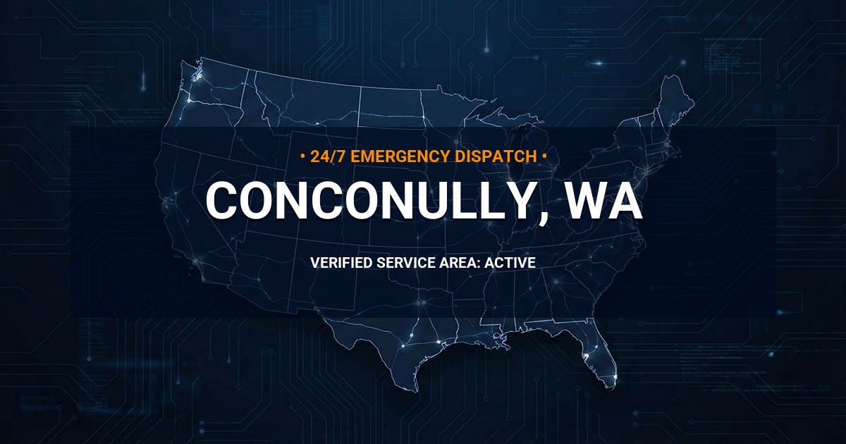 Emergency Plumbing Dispatch Map for Plumbing Services: Conconully, WA