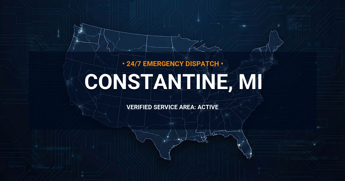 Emergency Plumbing Dispatch Map for Plumbing Services: Constantine, MI