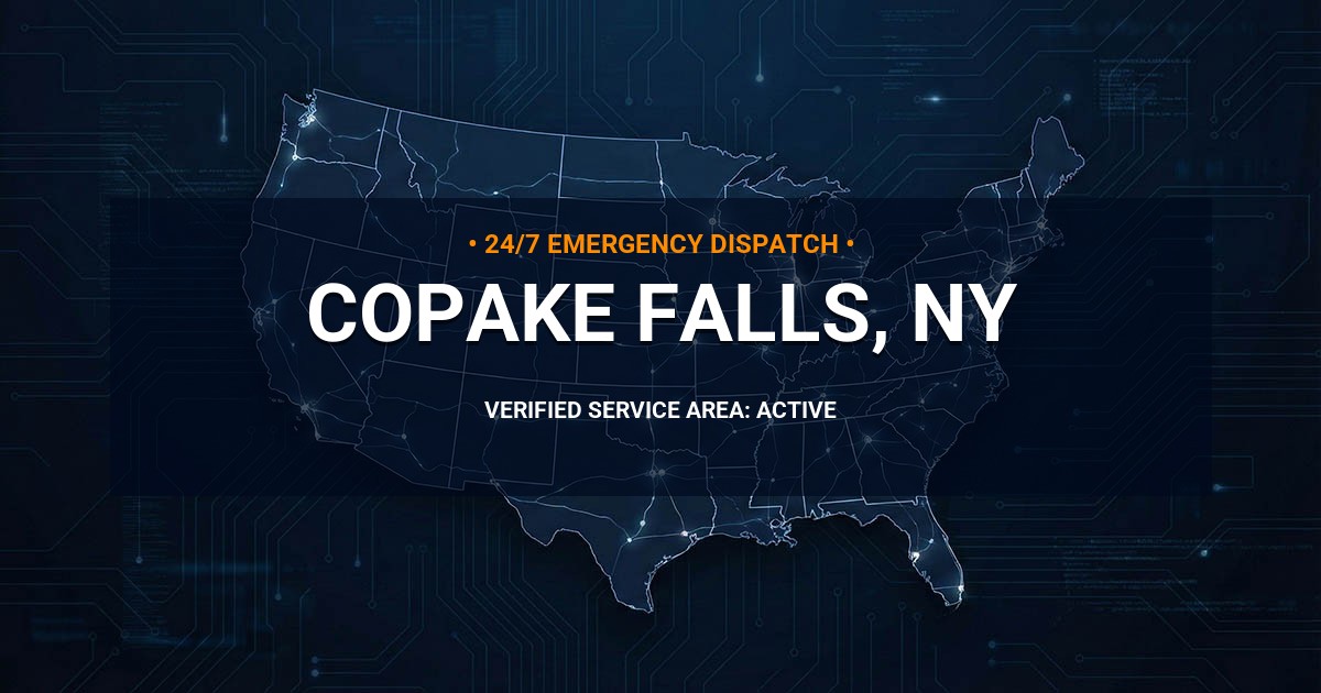 Emergency Plumbing Dispatch Map for Plumbing Services: Copake Falls, NY