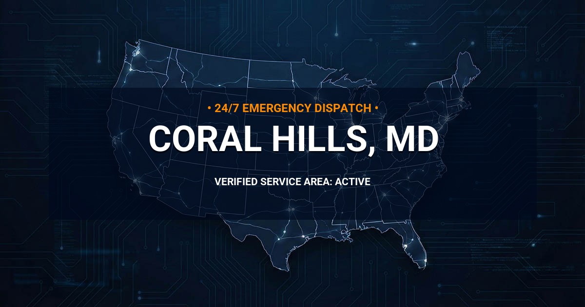 Emergency Plumbing Dispatch Map for Plumbing Services: Coral Hills, MD