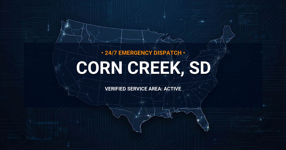 Emergency Plumbing Dispatch Map for Plumbing Services: Corn Creek, SD