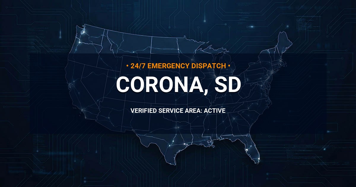 Emergency Plumbing Dispatch Map for Plumbing Services: Corona, SD