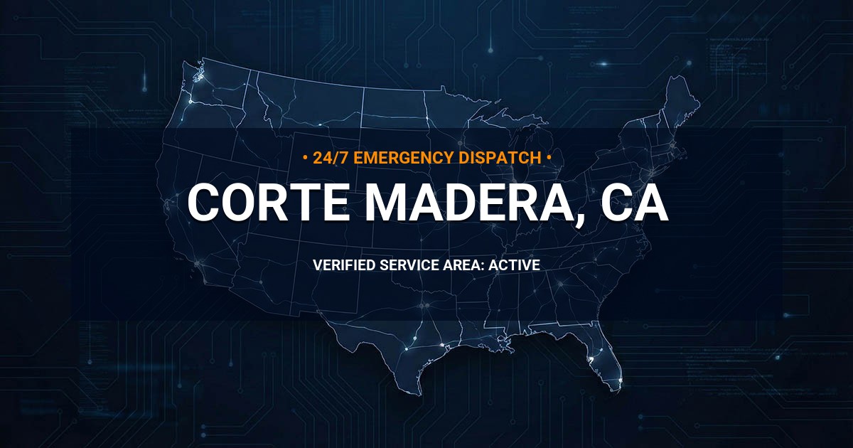 Emergency Plumbing Dispatch Map for Plumbing Services: Corte Madera, CA