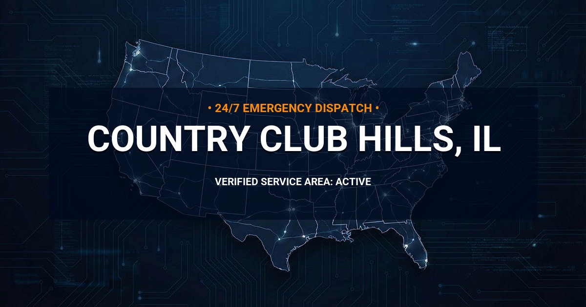 Emergency Plumbing Dispatch Map for Plumbing Services: Country Club Hills, IL