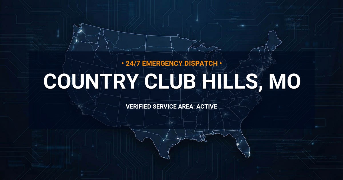 Emergency Plumbing Dispatch Map for Plumbing Services: Country Club Hills, MO