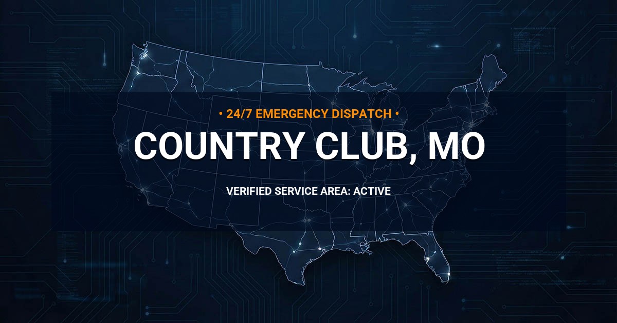 Emergency Plumbing Dispatch Map for Plumbing Services: Country Club, MO