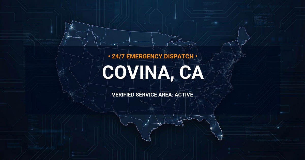 Emergency Plumbing Dispatch Map for Plumbing Services: Covina, CA