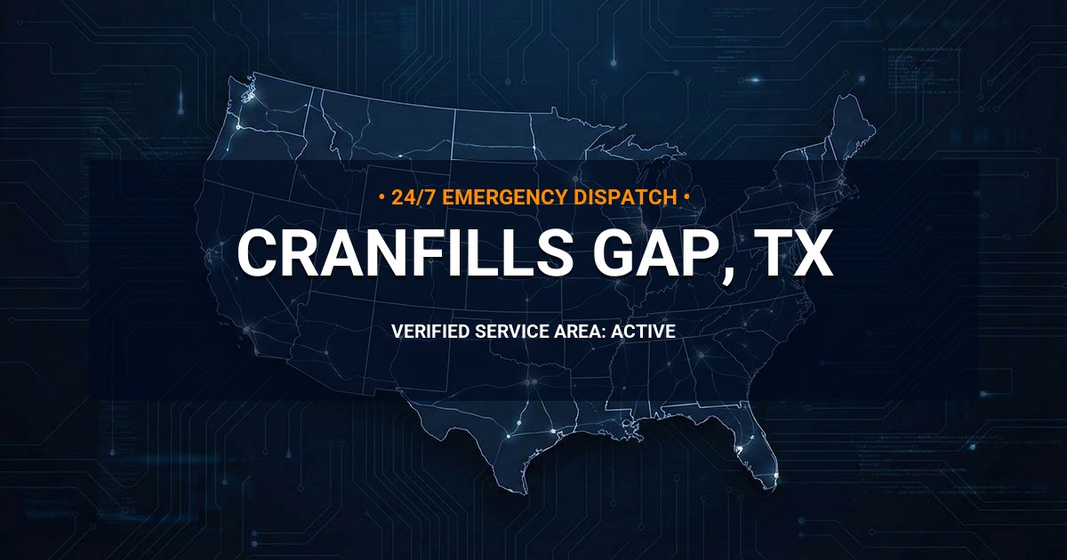 Emergency Plumbing Dispatch Map for Plumbing Services: Cranfills Gap, TX