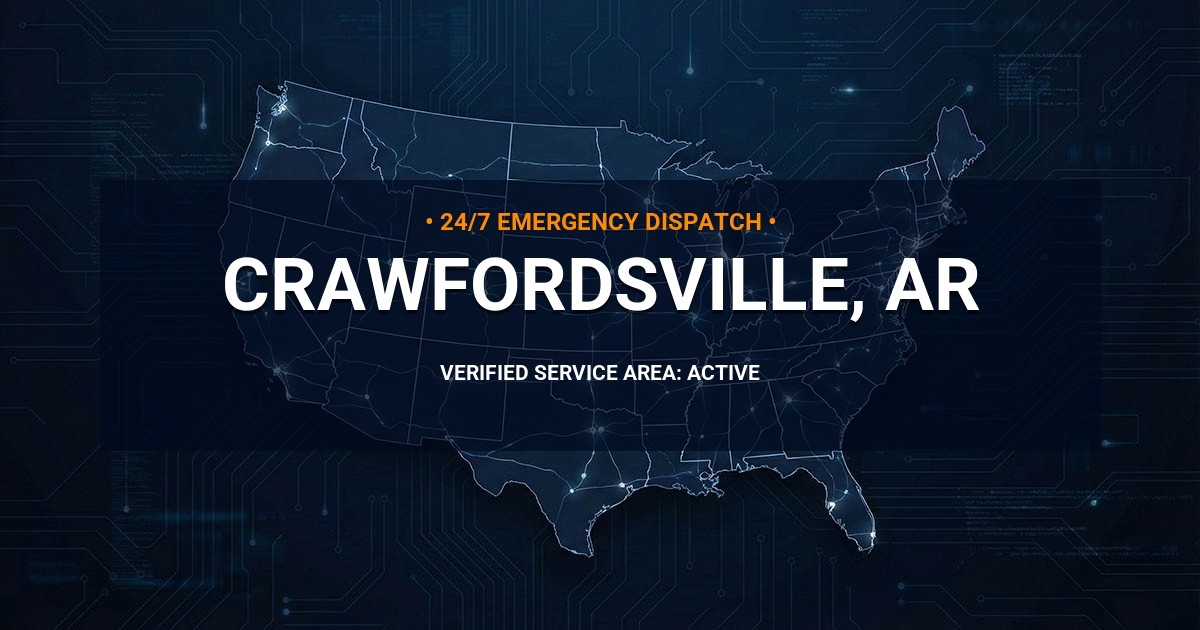 Emergency Plumbing Dispatch Map for Plumbing Services: Crawfordsville, AR