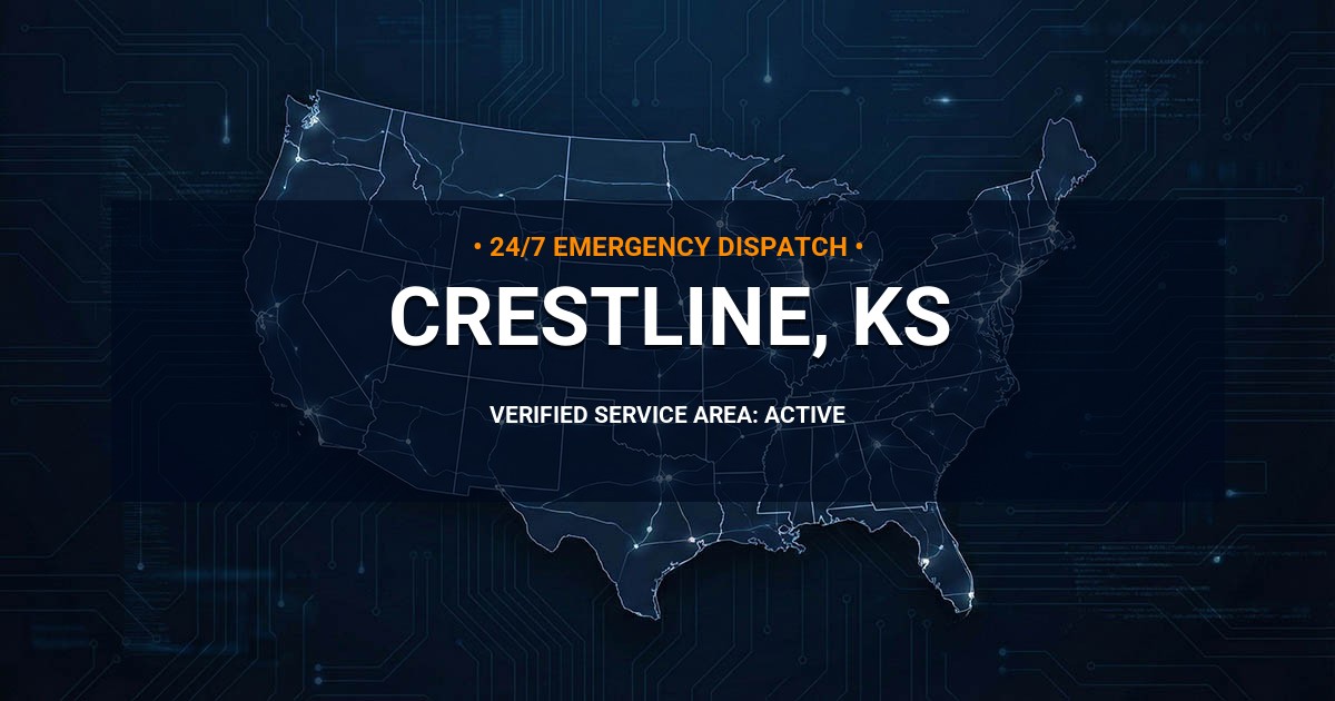 Emergency Plumbing Dispatch Map for Plumbing Services: Crestline, KS