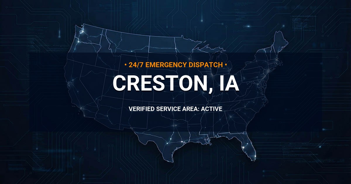 Emergency Plumbing Dispatch Map for Plumbing Services: Creston, IA