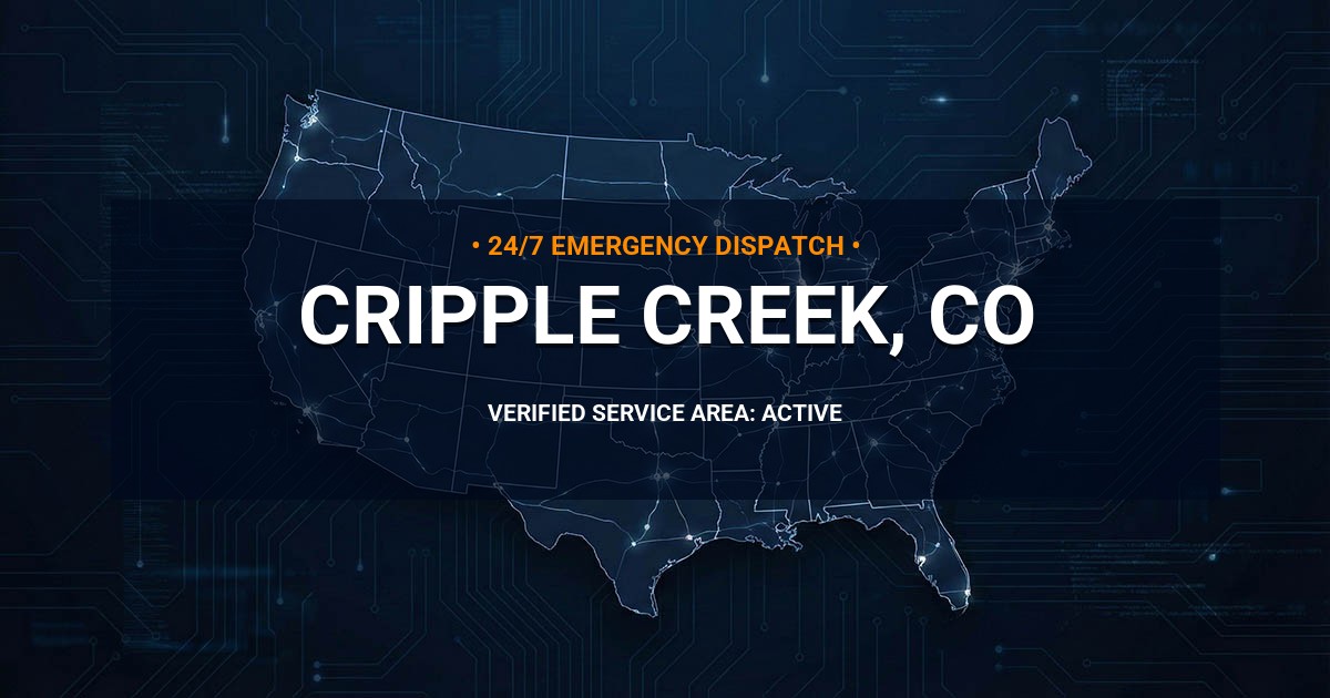 Emergency Plumbing Dispatch Map for Plumbing Services: Cripple Creek, CO