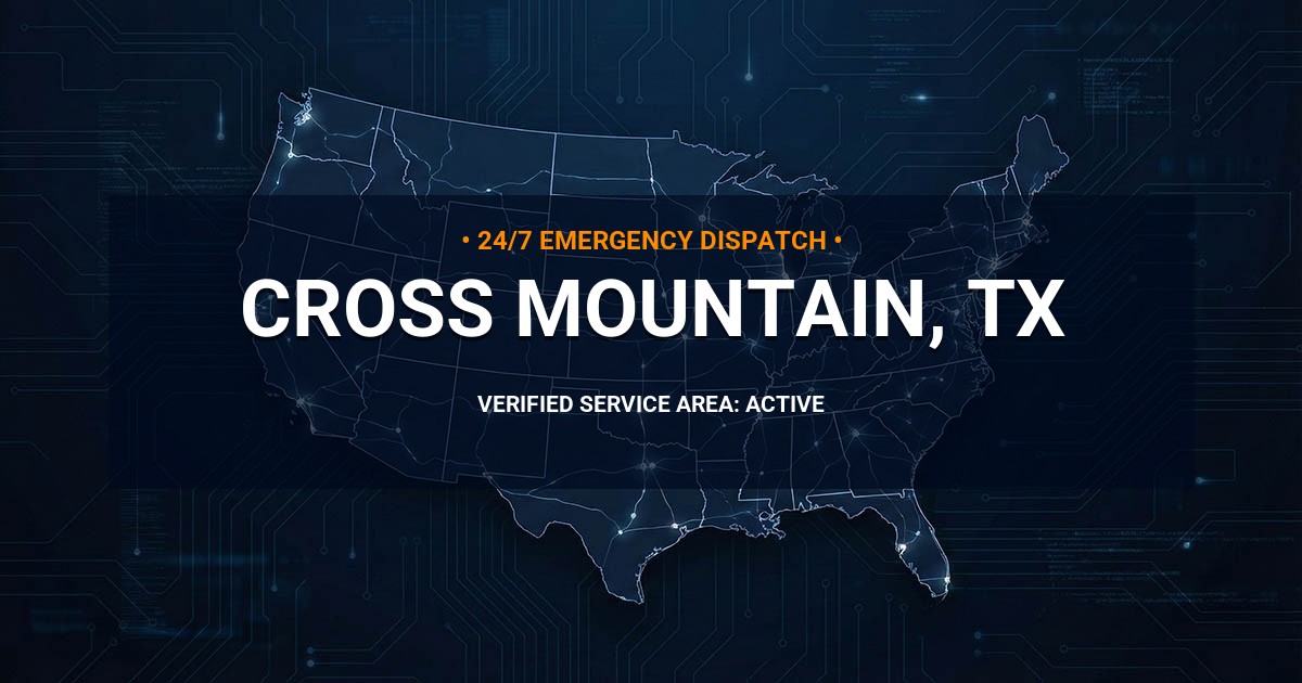 Emergency Plumbing Dispatch Map for Plumbing Services: Cross Mountain, TX