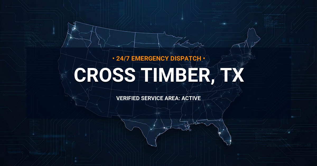 Emergency Plumbing Dispatch Map for Plumbing Services: Cross Timber, TX