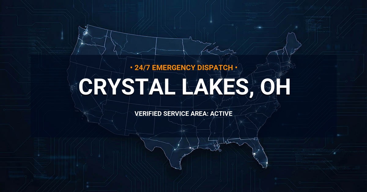 Emergency Plumbing Dispatch Map for Plumbing Services: Crystal Lakes, OH